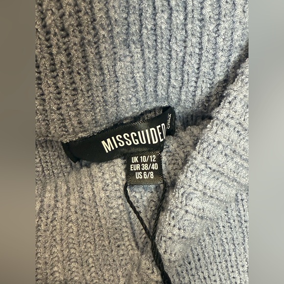 Missguided Knit Lounge Set – Blue Ribbed, NWT Pants, Top w/ Minor Flaw, Size 6/8 - Picture 6 of 12